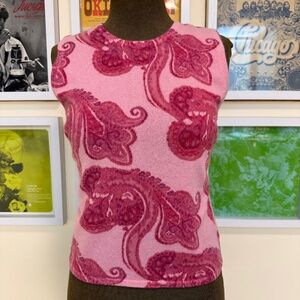 💗 Vintage 90s Paisley Wool Knit Tank Top